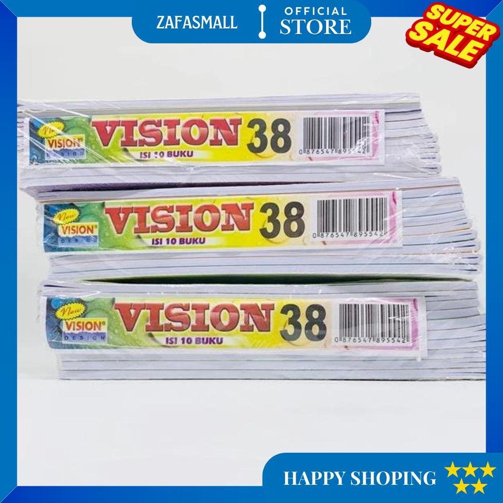 

[ Pak ] Buku Tulis Vision Isi 38 Lembar Grosir (Isi 10 Buku) D Cod