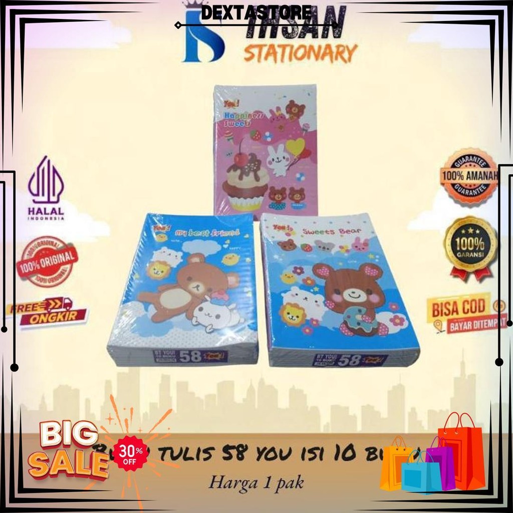 

Buku Tulis 58 You Isi 10 Buku (1 Pak) D Promo Puncak