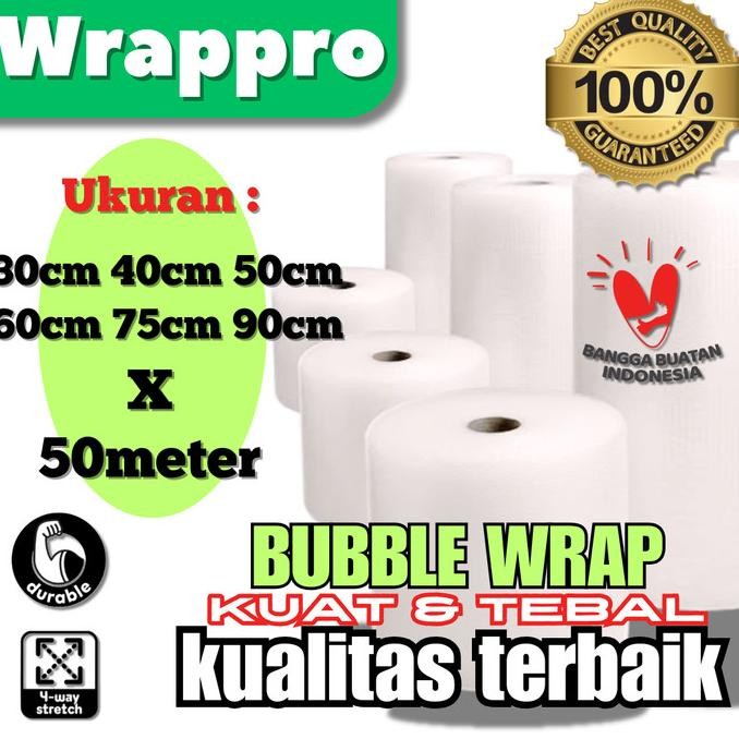 

tersedia bubble wrap roll 30cm x 50m / plastik bubble packing wrap pro / bening hitam