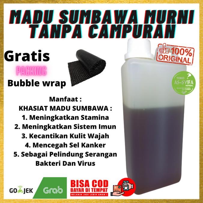 

tersedia madu sumbawa murni tanpa campuran 1000 gram gratis bubble wrap.