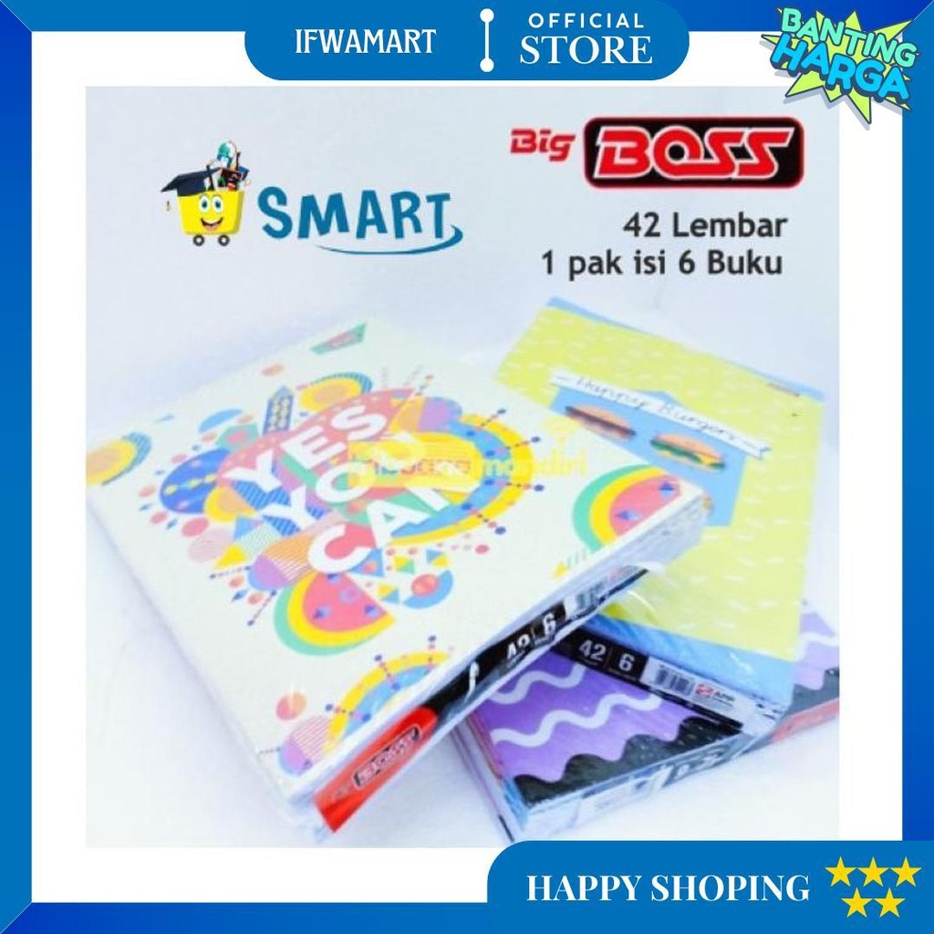 

(1Pakis6Pcs) Bigboss Buku Tulis 42 Isi 6 - Free Gift / Big Boss Buku Tulis 42 Lembar D Termurah