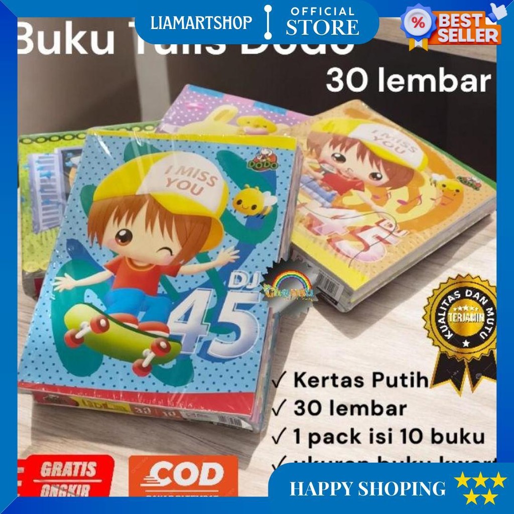

(Pack) Buku Tulis Dodo 30 Lembar / Buku Tulis Murah / Buku Tulis Dodo 38 / Buku Tulis Dodo 58 D Best Seller