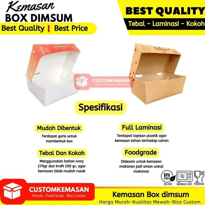 

Terlaris Box Dimsum 50Pcs / Wadah Dimsum / Dus Takoyaki / Box Takoyaki / Kemasan Roti