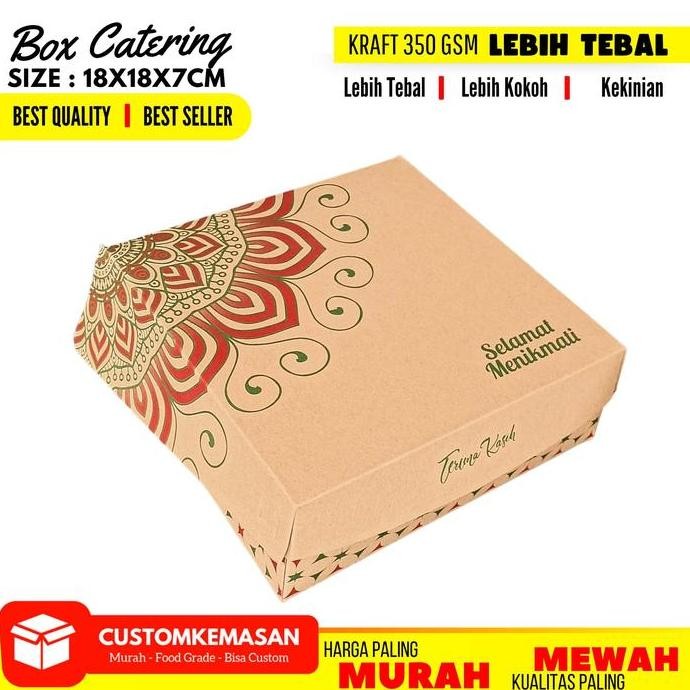 

Terlaris Dus 18X18X7 Motif 25 Pcs/ Dus Catering / Box Catering / Kemasan Nasi Box / Dus Nasi / Lunch Box / Dus Kue