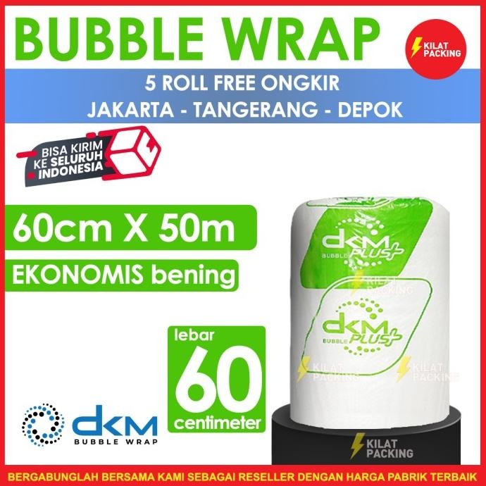 

tersedia bubble wrap ekonomis bening 60cm x 50m tebal plastik bubblewrap roll
