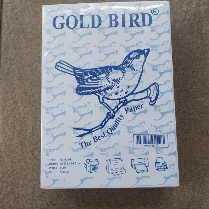 

KERTAS HVS A5 70 merk Gold Bird isi 500 lbr murah