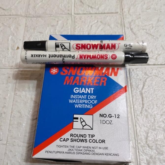 

Spidol permanent hitam snowman isi 12pcs