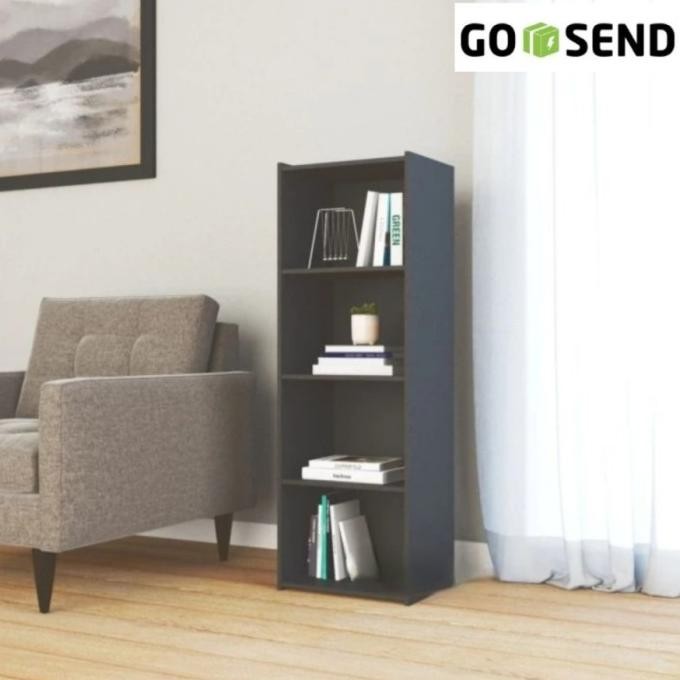 Sale Promo Lemari Rak Buku Baju Pakaian Kayu 4 Susun Rak Serbaguna