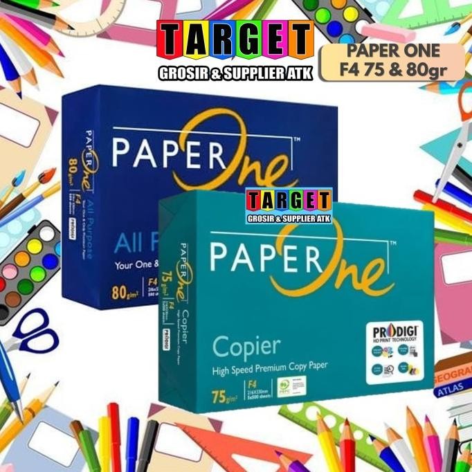 

PAPER ONE KERTAS HVS F4 / KERTAS PAPERONE 75gr 80gr murah