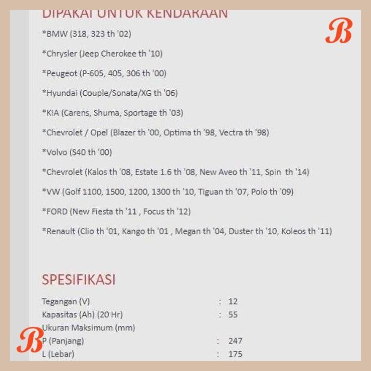 [SMM] AKI ACCU BASAH MOBIL YUASA PAFECTA DIN-55559 12V - 55AH