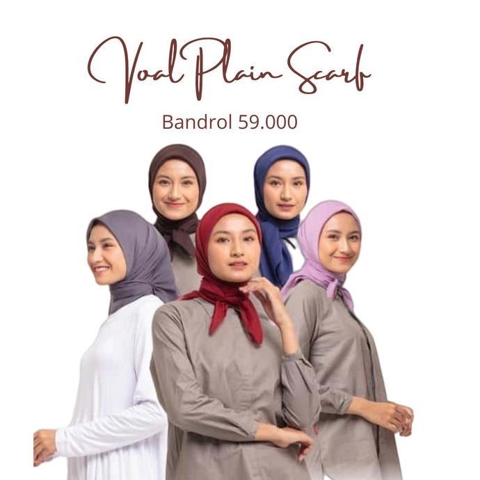 Diskon Hijab Segi Empat Dauky Jilbab Segi Empat Polos Voal Plain Scarf