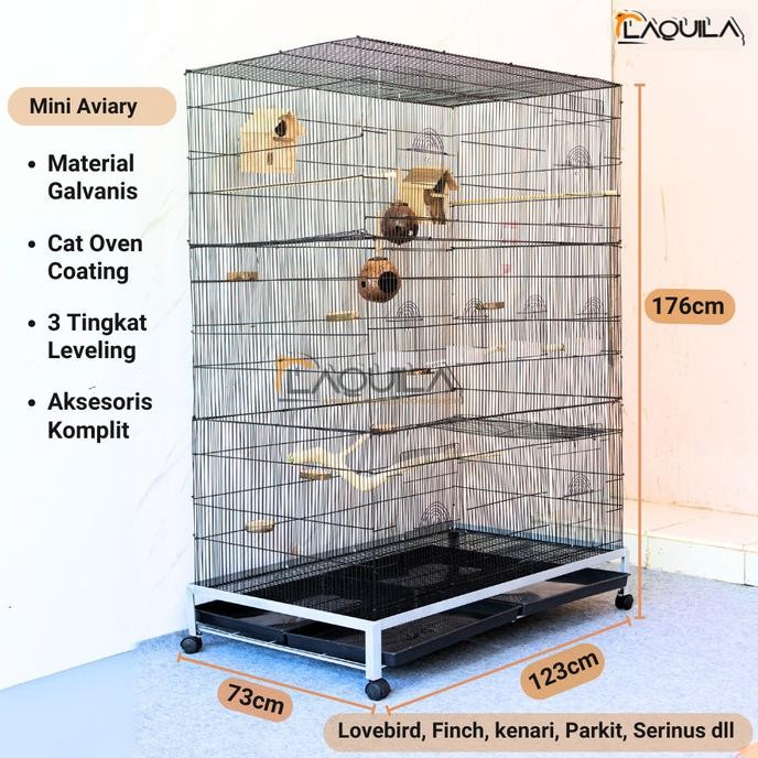 Kandang Galvanis Sangkar Burung Koloni Mini Aviary ready Full Aksesoris Sangkar Umbar murah