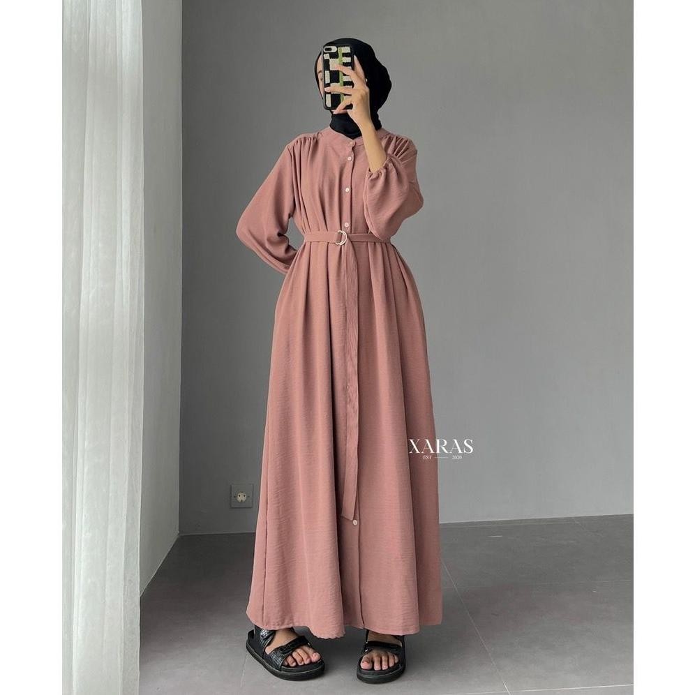 Namira Style Dress Crinkle Variasi Free Belt | Gamis Wanita Terbaru