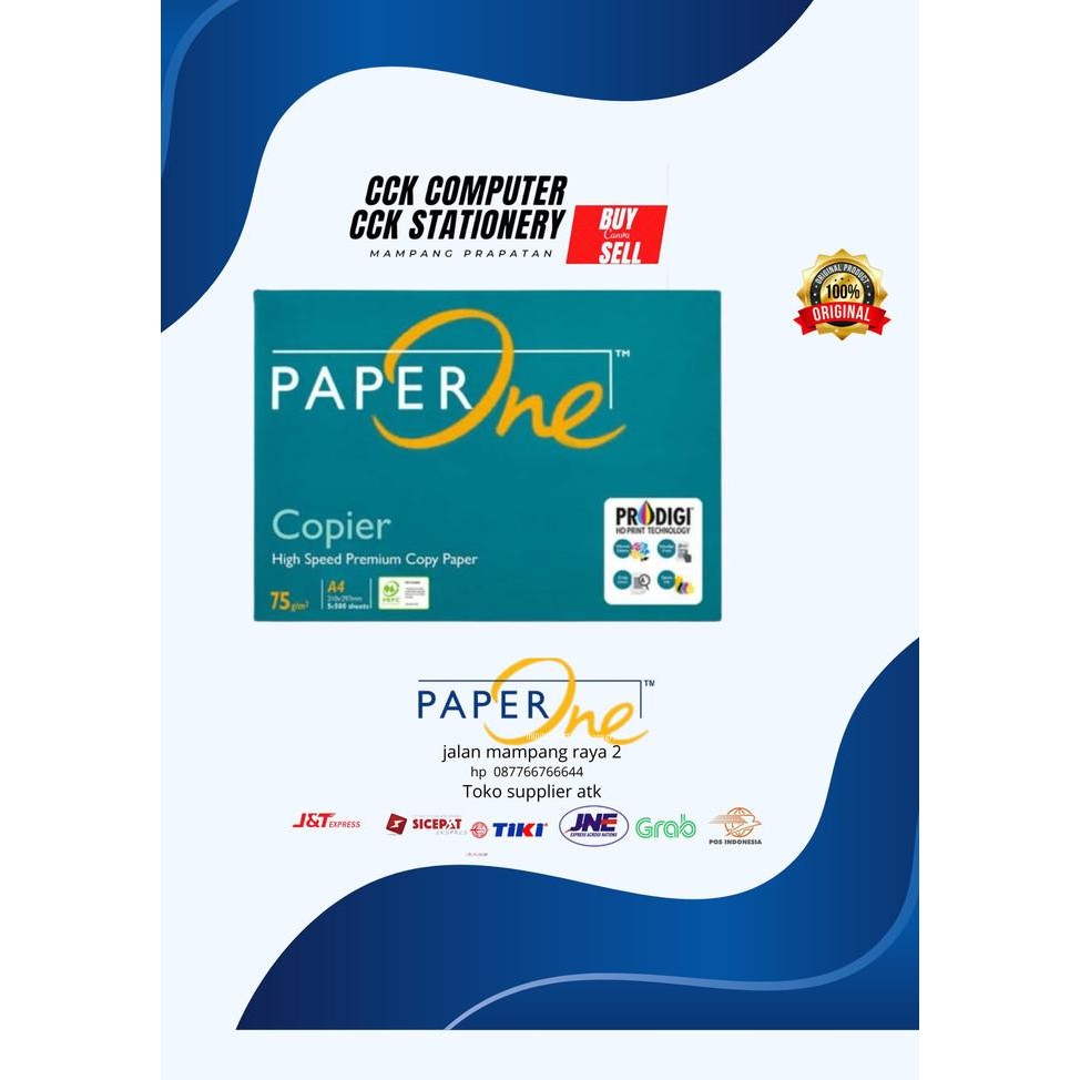 

PAPER ONE 80GR A4 / KERTAS FOTOCOPY / KERTAS PRINT / KERTAS PAPER ONE murah