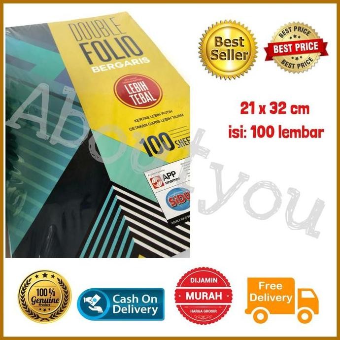

Promo Kertas Double FOLIO bergaris 100 lembar murah sidu Paper Sekolah Stationery Buku murah