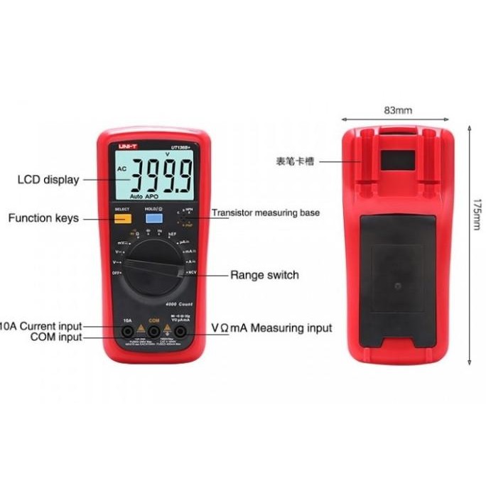 New UNI-T UT136B PLUS - Auto Range Multimeter Multitester LCD Display