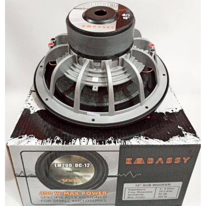New SUBWOOFER 12 Inch Double Magnet EMBASSY EM200 DC-12