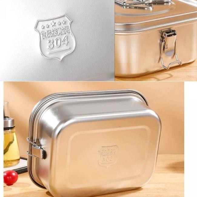 KOTAK MAKAN BEKAL BENTO LUNCH BOX LOCK N LOCK STAINLESS STEEL 304