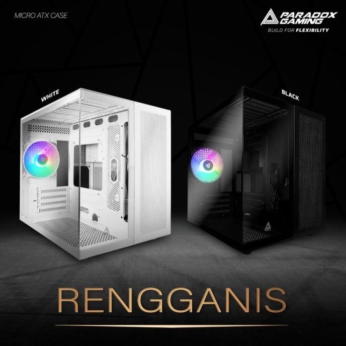 BEBAS ONGKIR - PARADOX GAMING RENGGANIS Micro ATX Tempered Glass Gaming PC Case
