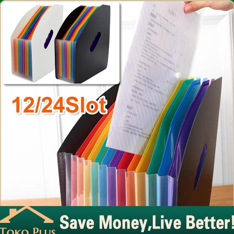

[original] 24 sekat file folder a4 expanding meja dokumen map stand organ warna folio kotak files organizer [terlaris] [terbaik]