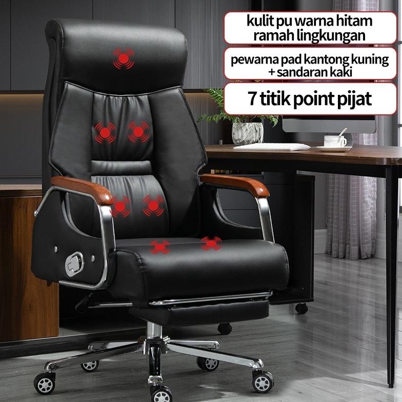 Kursi Kulit Bos Original Kursi Kantor Berbaring Kursi Eksekutif Pijat Duduk Lama Dengan Nyaman Kursi