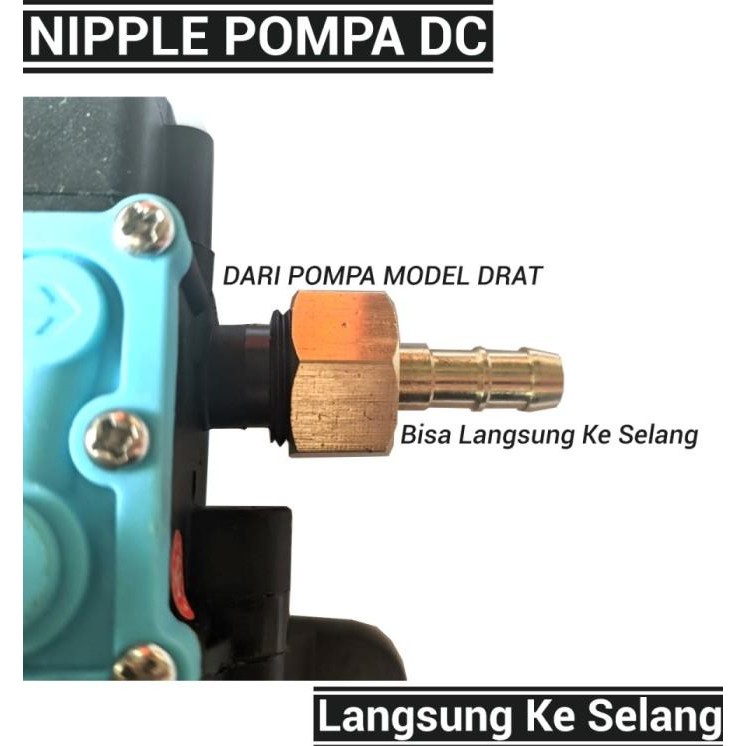 Nipple Konektor Sambungan Selang Dari Pompa Dc Drat 18Mm Ke Selang