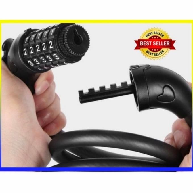 GEMBOK KUNCI PENGAMAN SEPEDA MOTOR HELM PAGAR KODE ANGKA 5 DIGIT