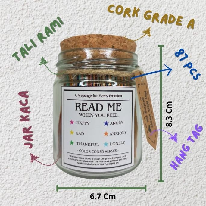 Muslim Jar [Premium Edition] || Quranic Jar berisi Ayat dan Hadist sesuai emosi paket hadiah islami 