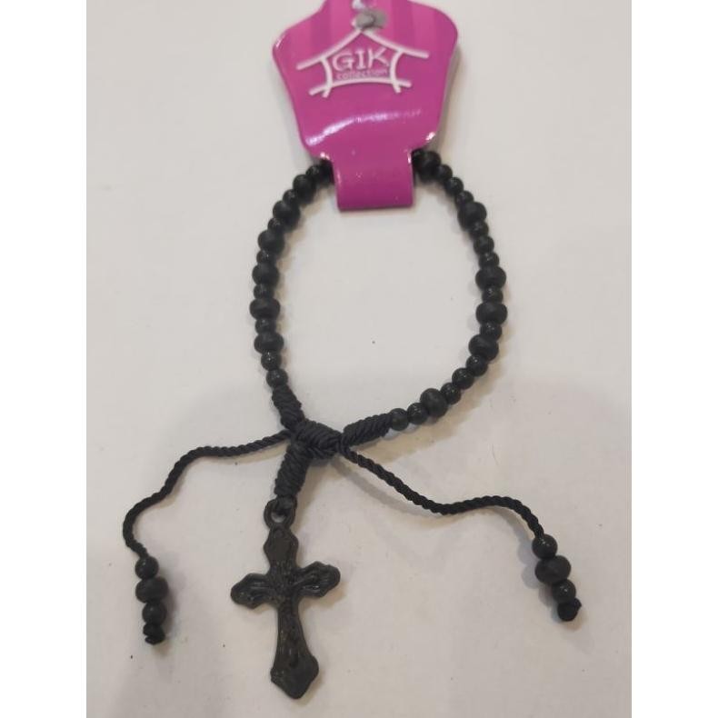 Vex-2126 Rosario Gelang Tali Kayu (0909) - Rosario Gelang - Gelang Salib - Gelang Rosario Original