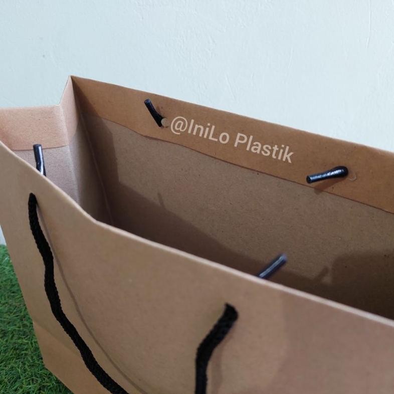 

Li34 Y-76 @10Pcs Paper Bag 11X31X25 Craft Coklat Polos Paper Bag Tali Kur Murah