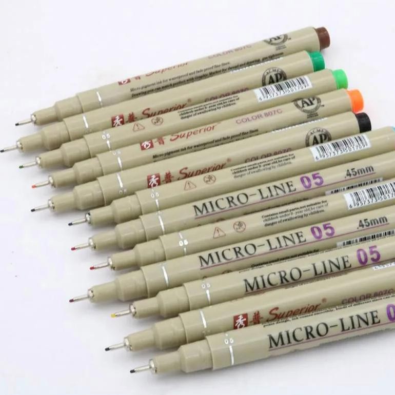 

12Pcs Different Color 05 Student Art Pen Needle Drawing Micron Pen Art Marker Pen