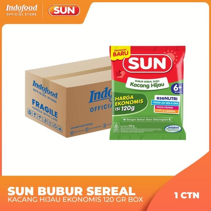 Promo 1 Ctn - Sun Bubur Sereal Kacang Hijau Ekonomis 120 Gr Box