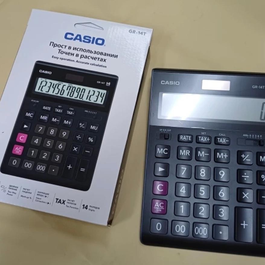 

H-4 Casio Gr-14T Desktop Kalkulator 14 Digit Big Display / Kalkulator Meja Rumah Kantor Murah