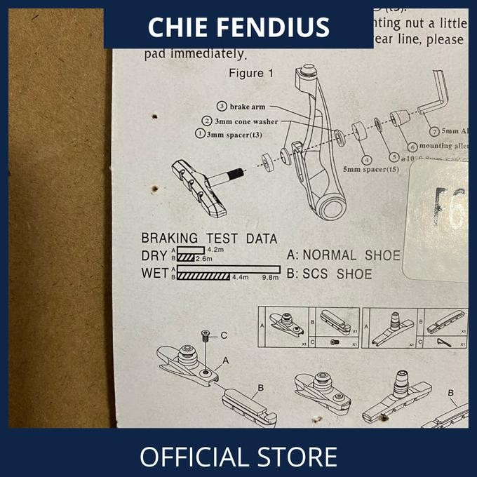 U BRAKE SHOE KARET KAMPAS REM XLR8 SEPEDA LIPAT ROADBIKE