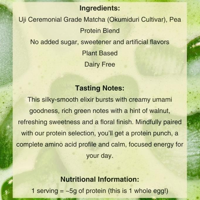 

Sale Matcha Masta Uji Ceremonial Grade Matcha + Protein - 40Gr