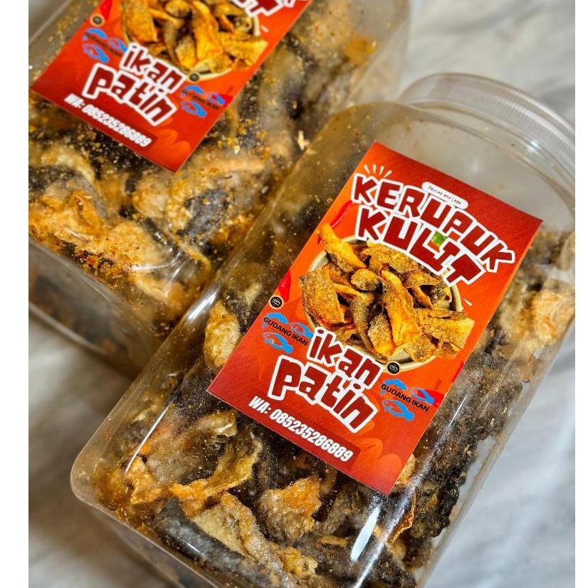 

TERMURAH Kerupuk Kulit Ikan Patin Balado total 230 gram Siap kirim