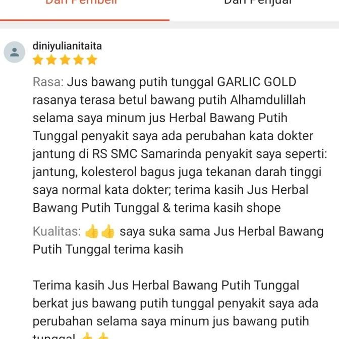 

STOK TERBATAS JUS BAWANG PUTIH TUNGGAL, JAHE MERAH, CUKA APEL, LEMON, MADU - SEHAT