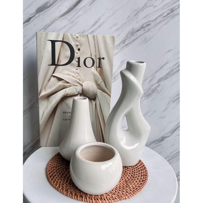 READY STOK Vas keramik 1 Set vas keramik one set vas keramik one set aesthetic Siap kirim