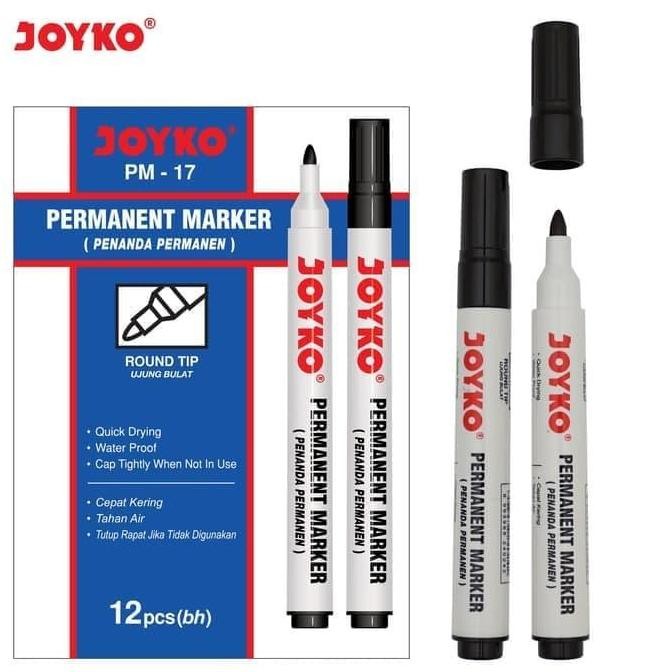 

Ready Joyko Permanent Marker Spidol Permanen PM-17 18 19 Box 12 pcs