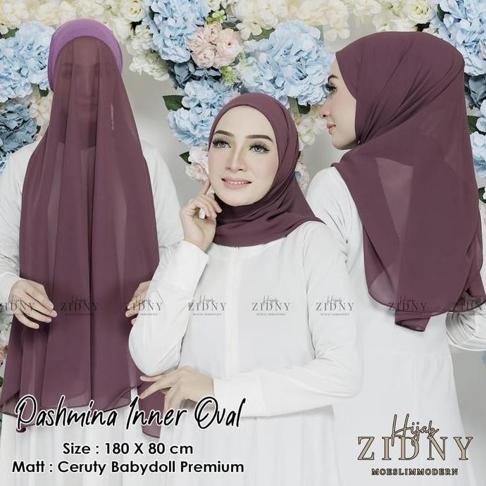 Siap Kirim HIJABZIDNY- Pashmina  Oval Inner Ciput tali instant Ceruty Doll Muslim Kerudung Wanita di