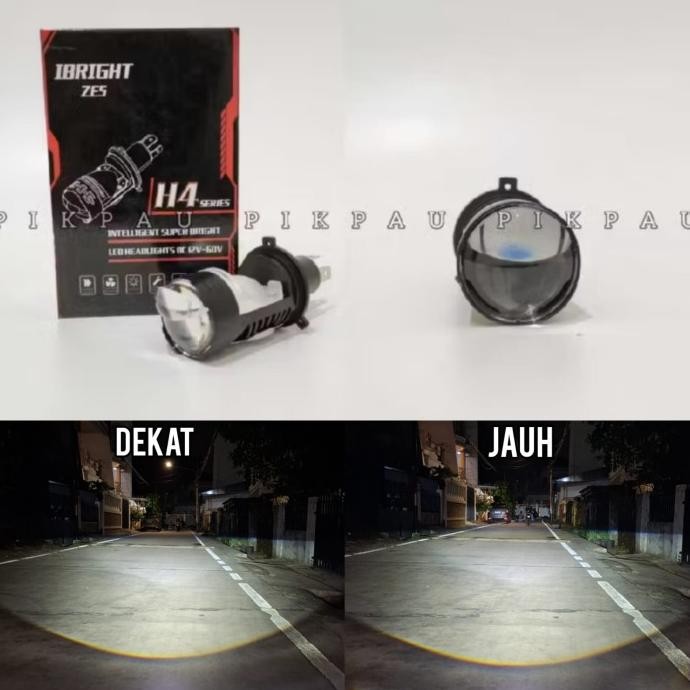 IBRIGHT Lampu Utama H4 Projector ZE5 Original Dengan Kipas Pendingin