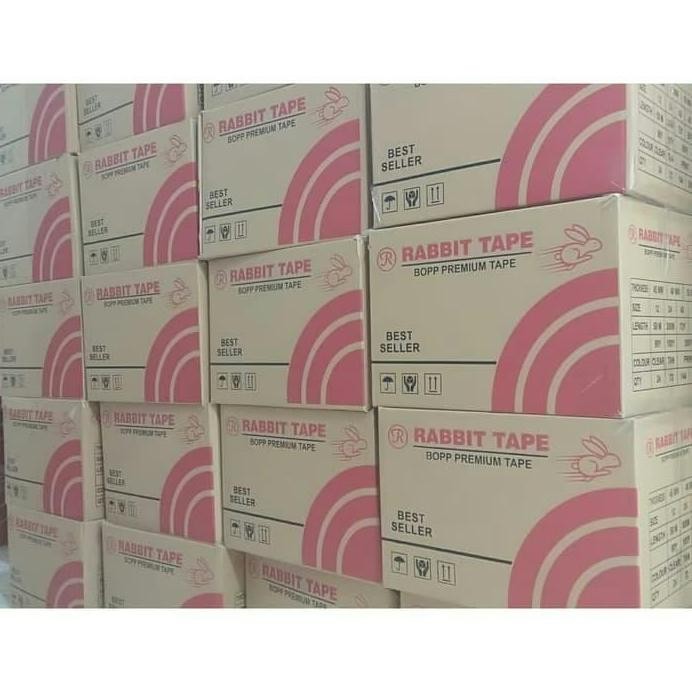 

ready [Dus] Lakban Bening 2 inch x 100yard / Lakban 100 Yard Rabbit Tape OK murah