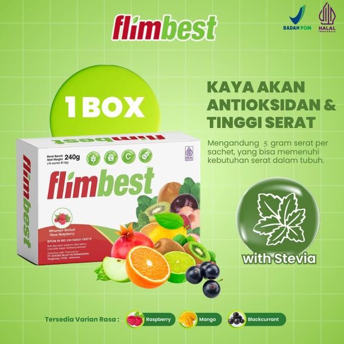 

Sale Promo Flimbest Fiber 1 Box Isi 16 Sachets High Fiber | High Nutrition | Antioxidants 100% Sugar Free With Stevia High In Vitamin C Bpom & Halal Certified Approve Flimty Fiber