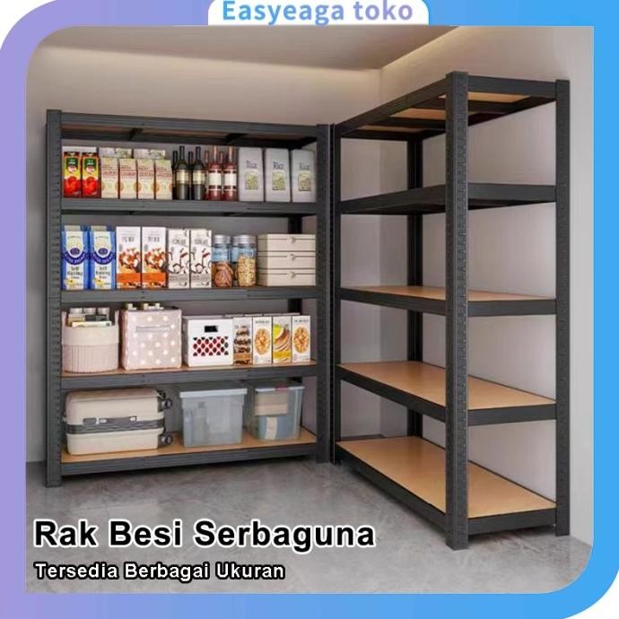 ready  Rak Besi Serbaguna Rak Berkapasitas Besar Berlapis-lapis Rak Gudang