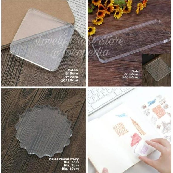 

ready LovelyCraftStore | acrylic stamp pad, bantalan stempel akrilik, bantalan alas stempel transparan murah