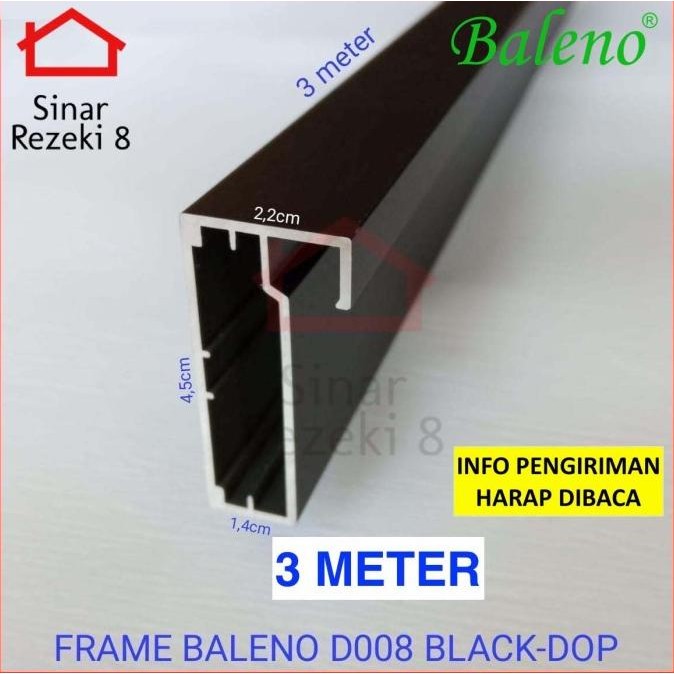 new FRAME Aluminium Hitam Kaca Lemari Kitchen Profil Lis Bingkai FA 128 murah