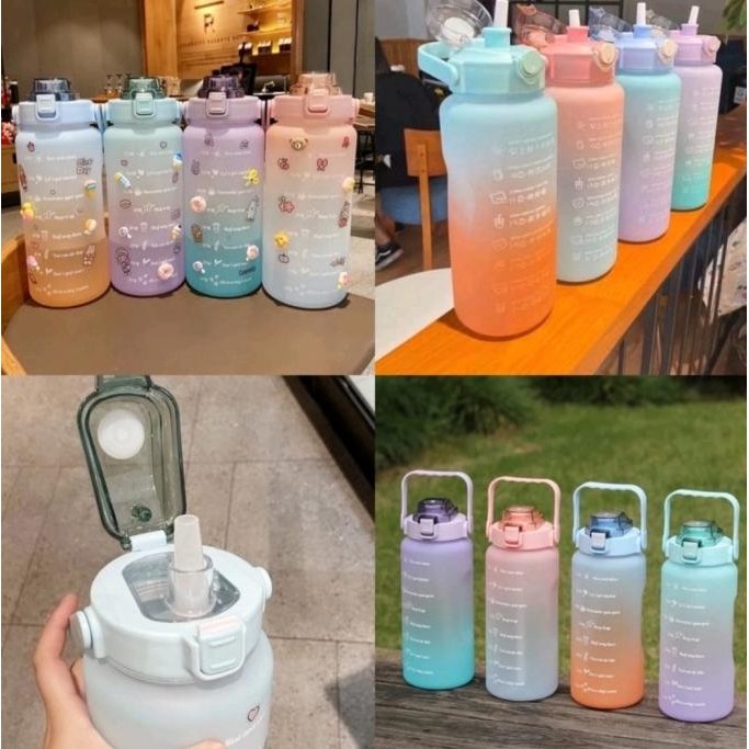 BOTOL MINUM MOTIVASI 2 LITER / BOTOL 2 LITER GRADASI JUMBO STOK TERBATAS