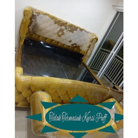 new Divan Mewah / Difan + Sandaran Maharani Kain Bludru murah