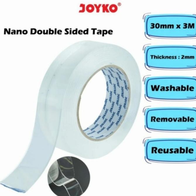 

ready Nano Double Sided Tape Pita Perekat Dua Sisi Joyko NDST-3 30 mm x 3 M murah