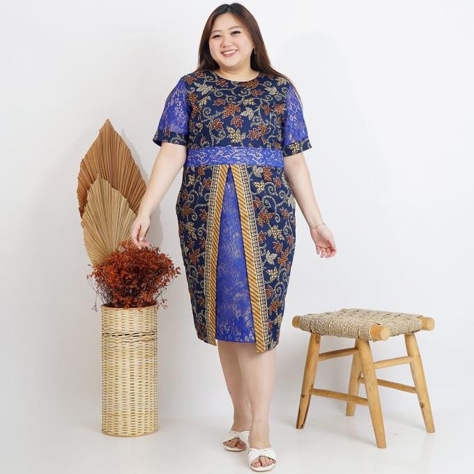 Promo Dress batik wanita super jumbo imlek/natal/sincia/CNY